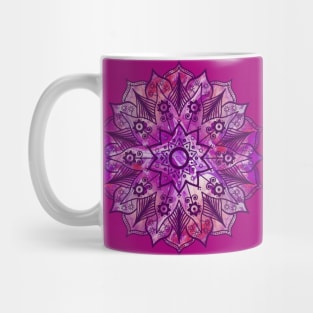 Coral/Pink Paint Pour Mandala Mug